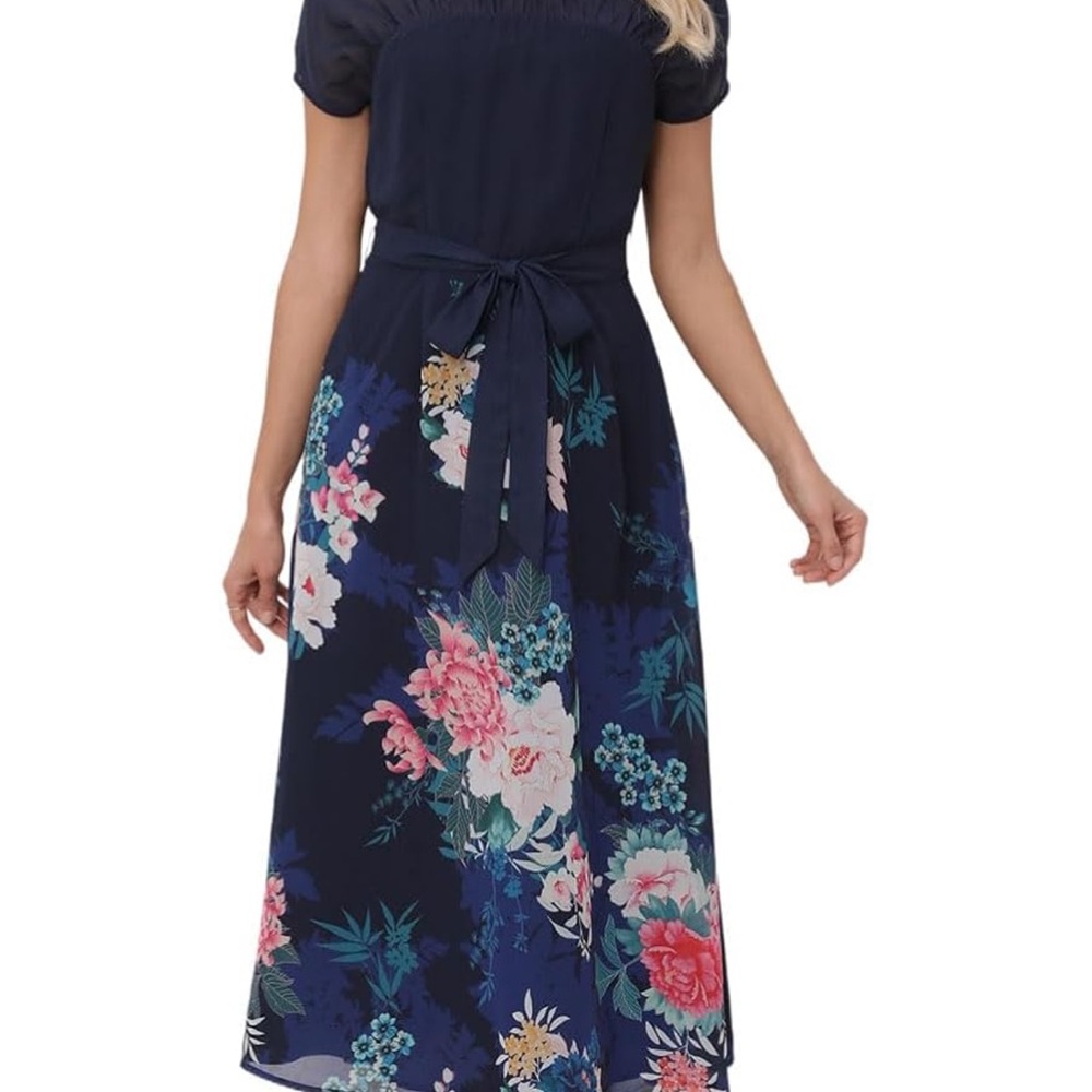 SealGirl Floral Navy Maxi Dress Size Large